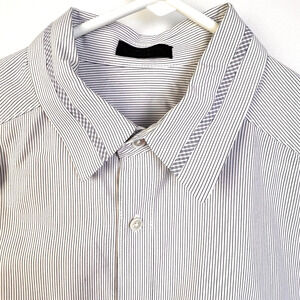 Richard Chai Button Down Shirt Women's XL White Gray Stripe Career Basic Work